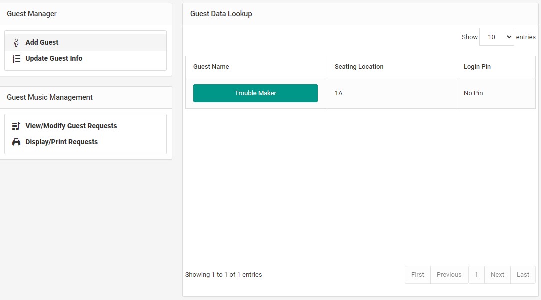 DJ Manager Guest System
