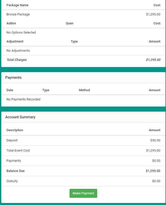 DJ Event Planner Payments